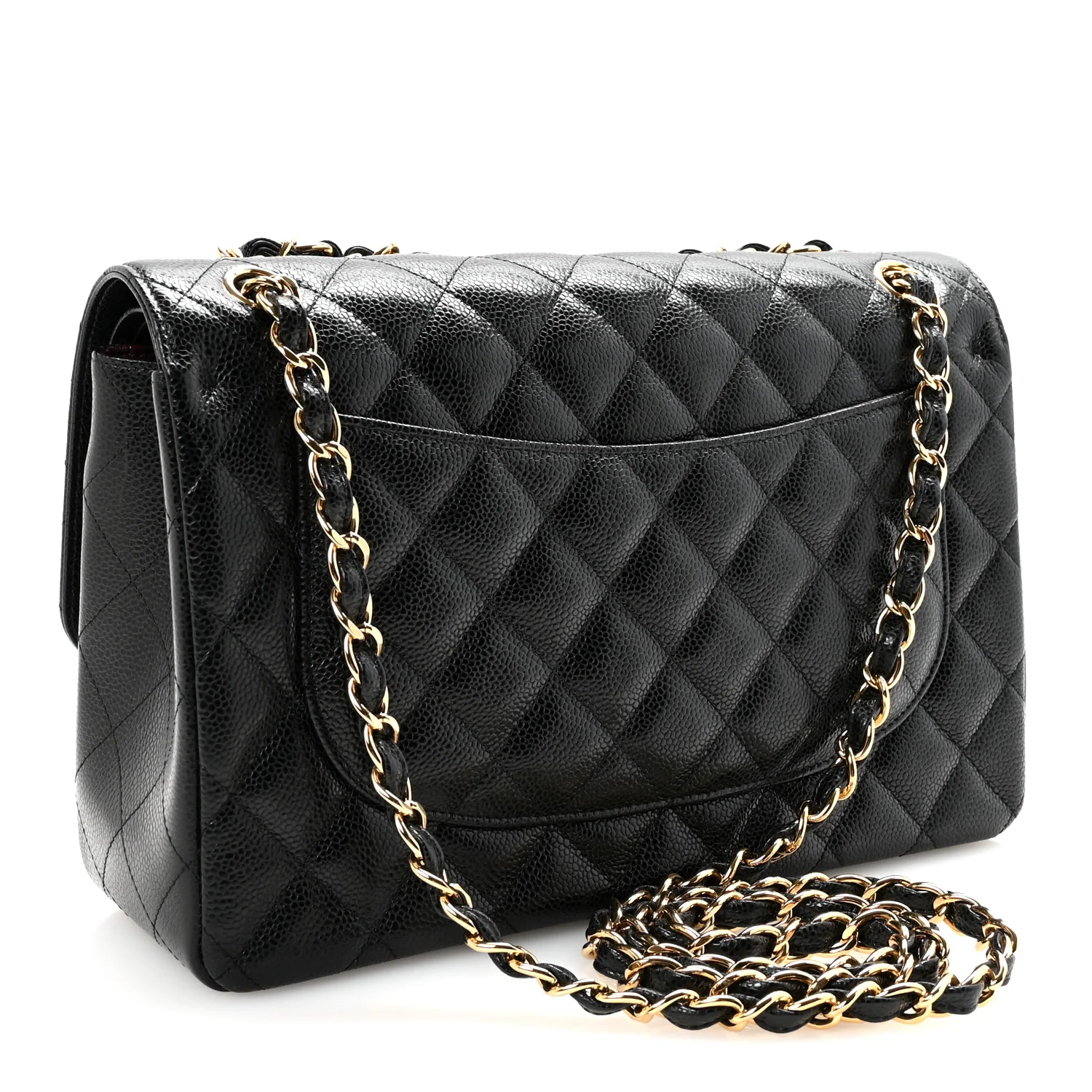 Caviar Quilted Jumbo Double Flap Black - Top Club
