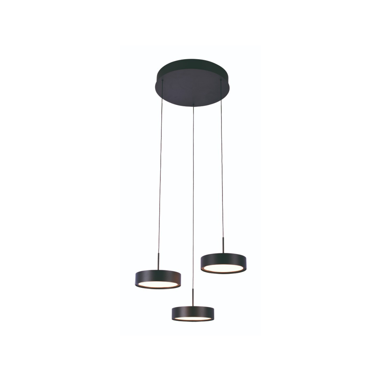 Hanglamp Karel 3-lichts rond zwart