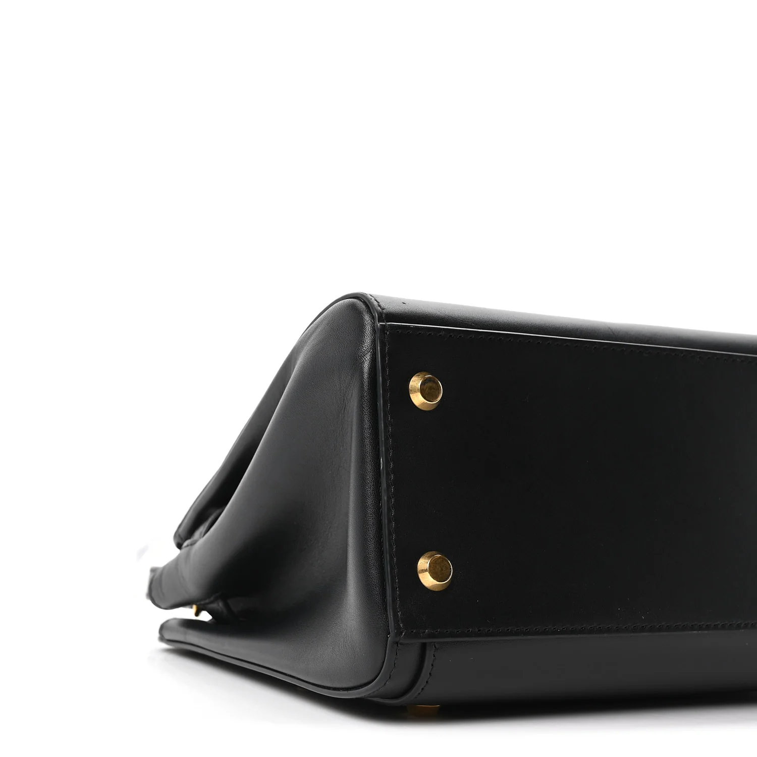 Shiny Box Calfskin Small Money Tote Black - Top Club