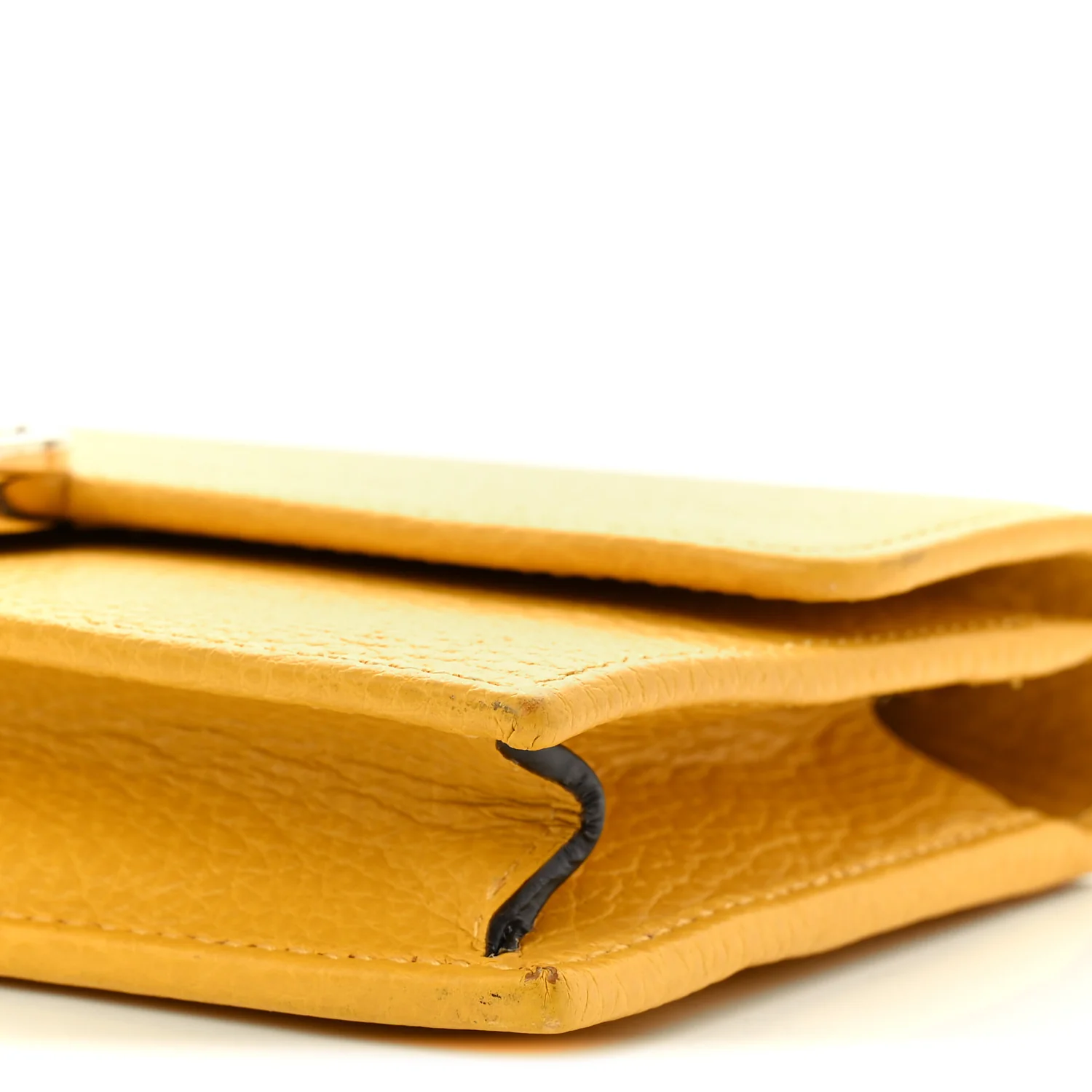 Dollar Calfskin Interlocking G Chain Wallet New Buttercup - Top Club
