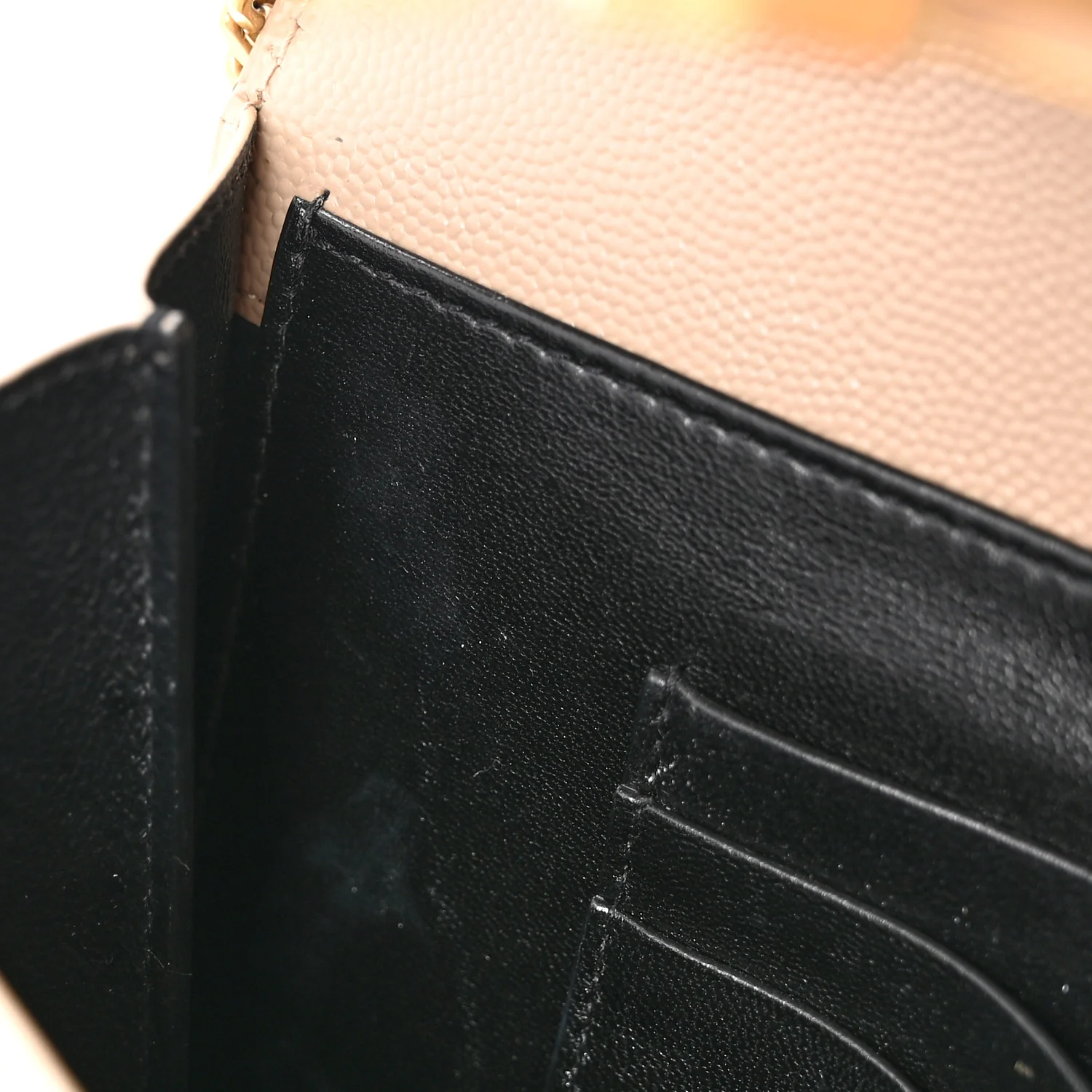 Grain De Poudre Monogram Cassandra Chain Wallet  Dark Beige - Top Club