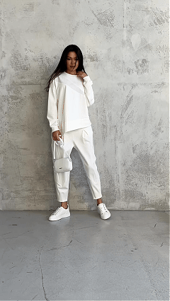 Women's Loose Crew Neck Long Sleeve Sweatshirt and Harem Pants Set - Nordfashionstorm - Women's Clothing, Fashion for You - Nordfashionstorm.com
