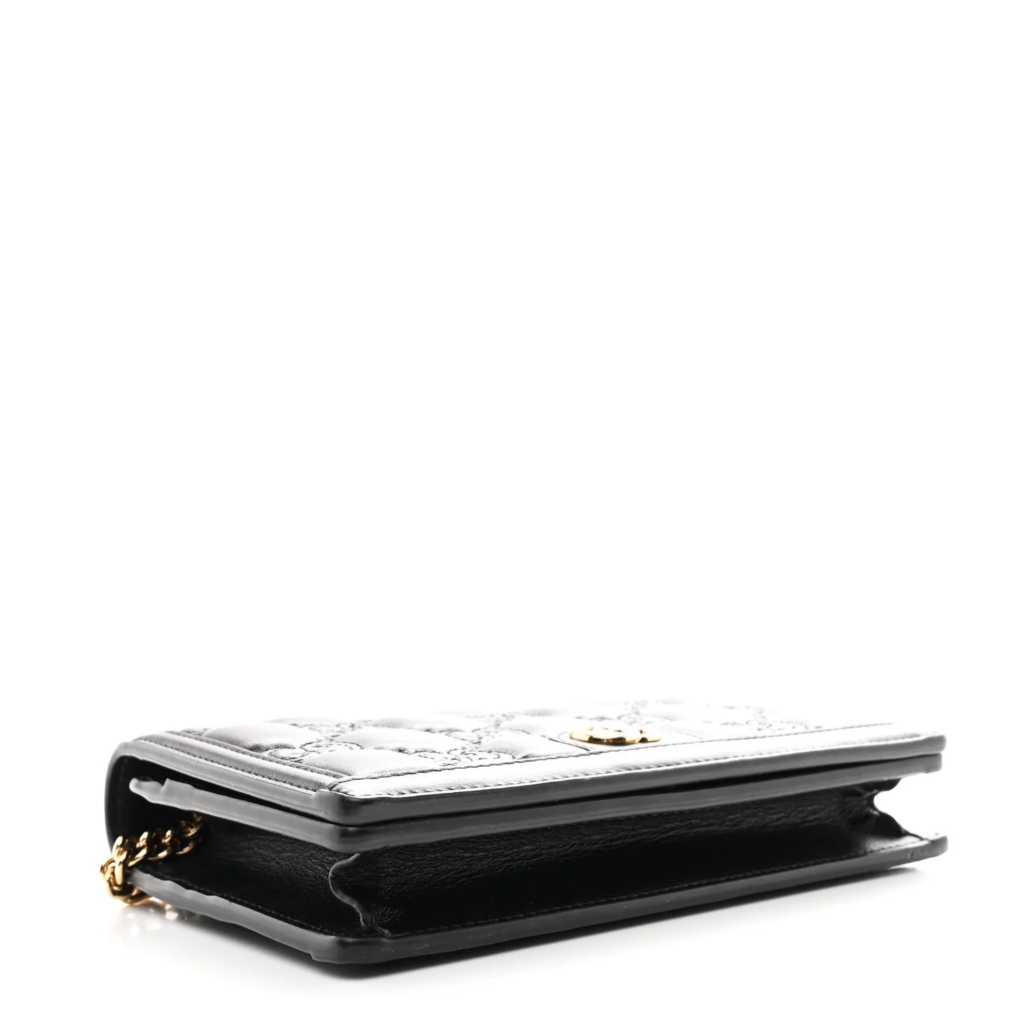 Calfskin GG Matelasse Chain Wallet Black - Top Club