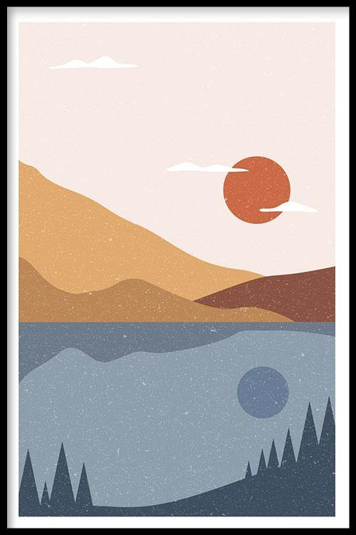 Walljar poster ingelijst - Desert Waters Poster ingelijst - 70 x 100 cm
