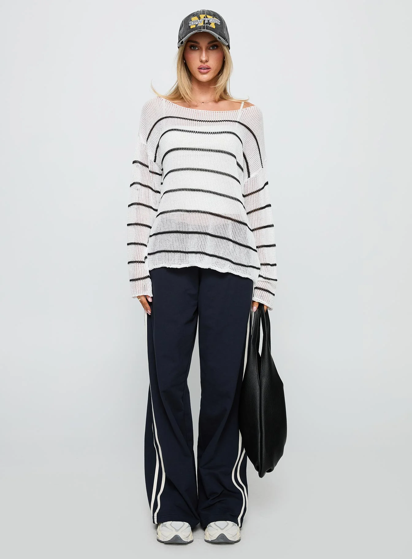 Alperton Knit Sweater Cream Stripe