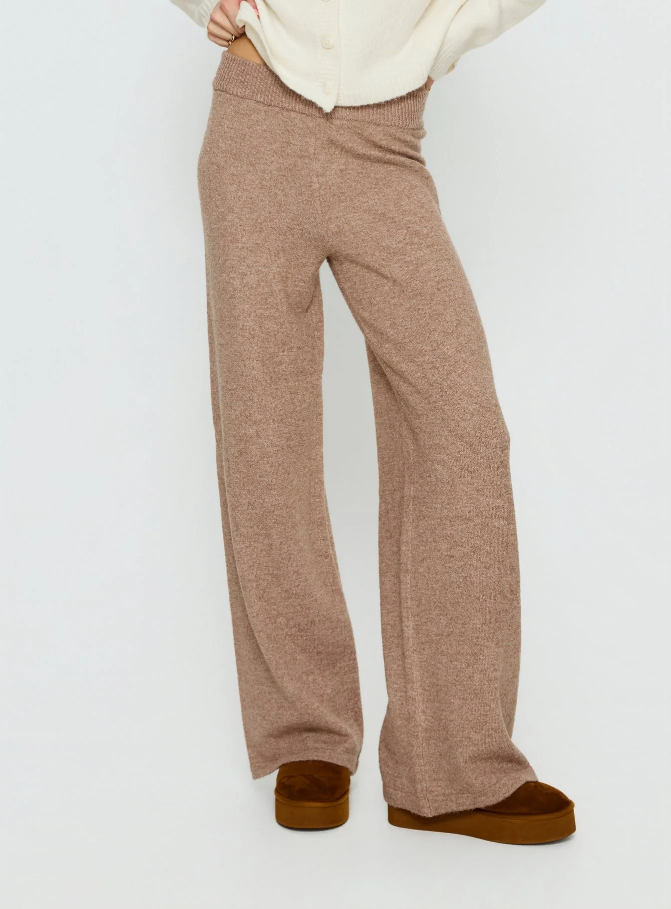 Bekki Wide Leg Knit Pant Mocha