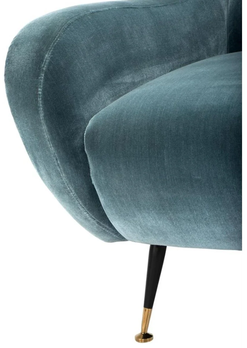 Luxury hotel salon armchair turquoise 80 x 90 x H. 88 cm - living room furniture