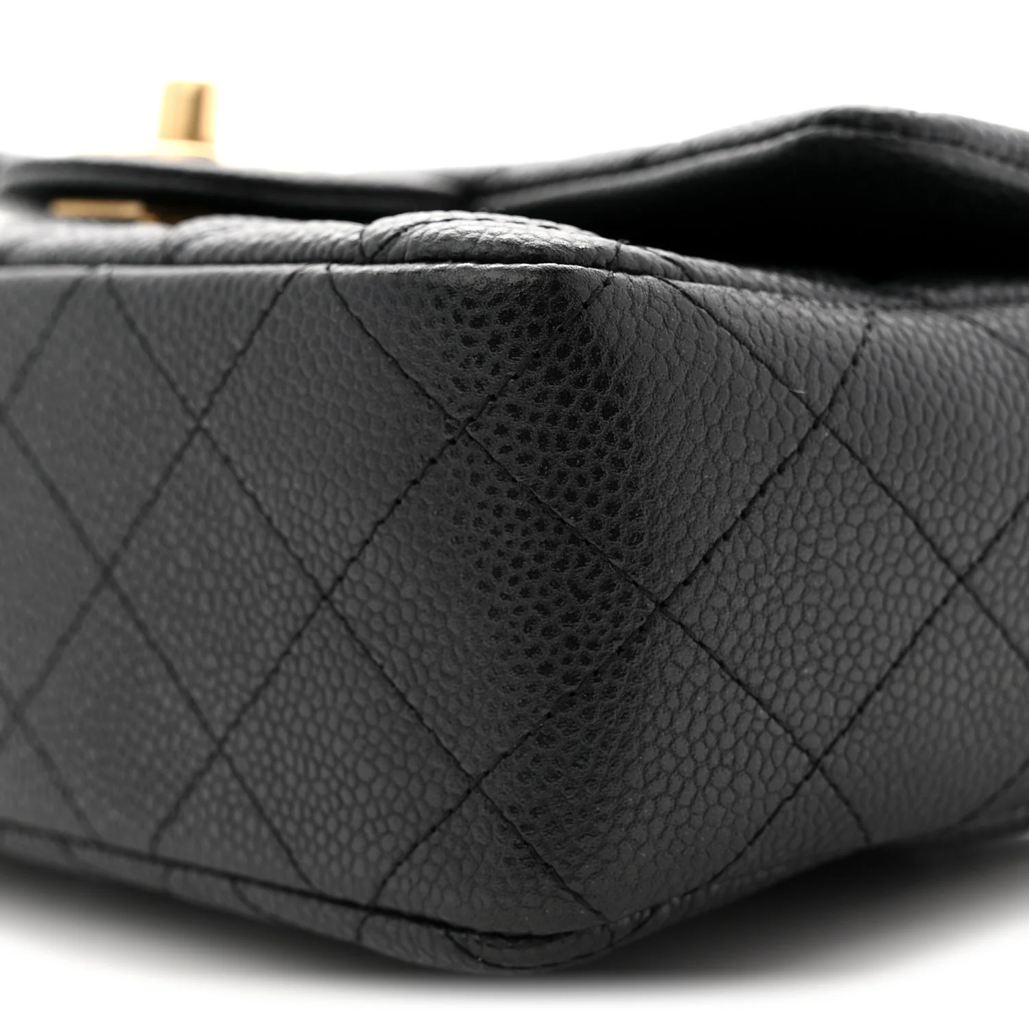 Metallic Caviar Quilted Mini Rectangular Flap Black - Top Club
