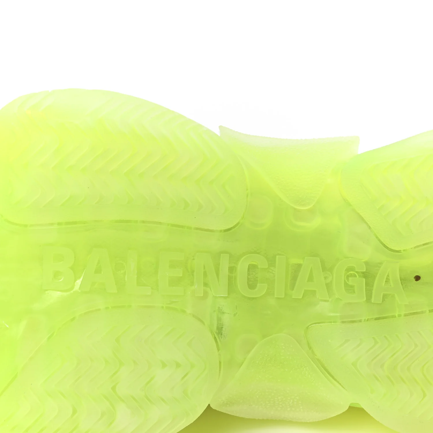 Fabric Mesh Clear Sole Fluo Womens Triple S Sneakers 38 White Fluo Yellow - Top Club
