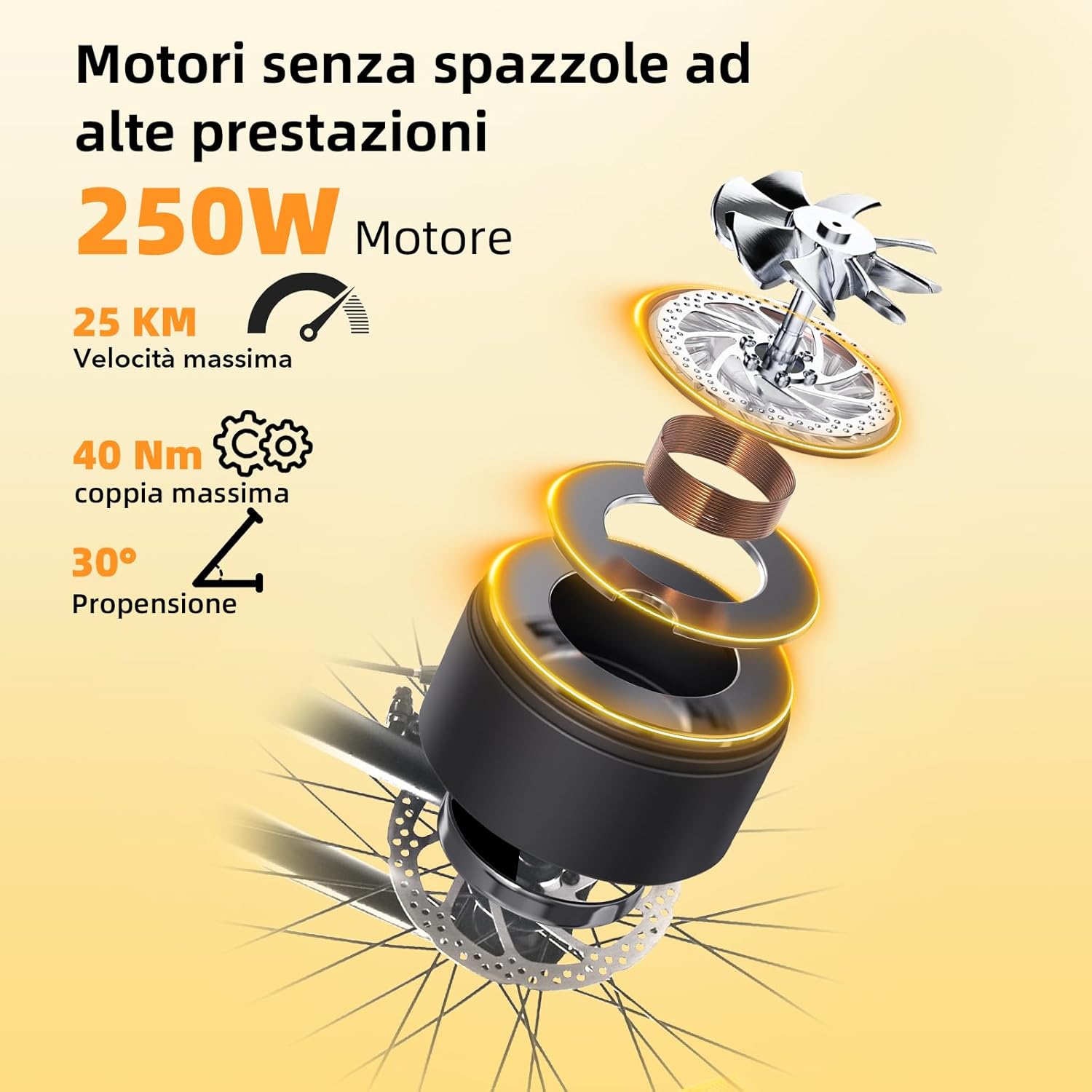 Bici Elettrica Pieghevole 20 Pollici Bicicletta Elettrica da 36V 10.4Ah, 20 * 3.0