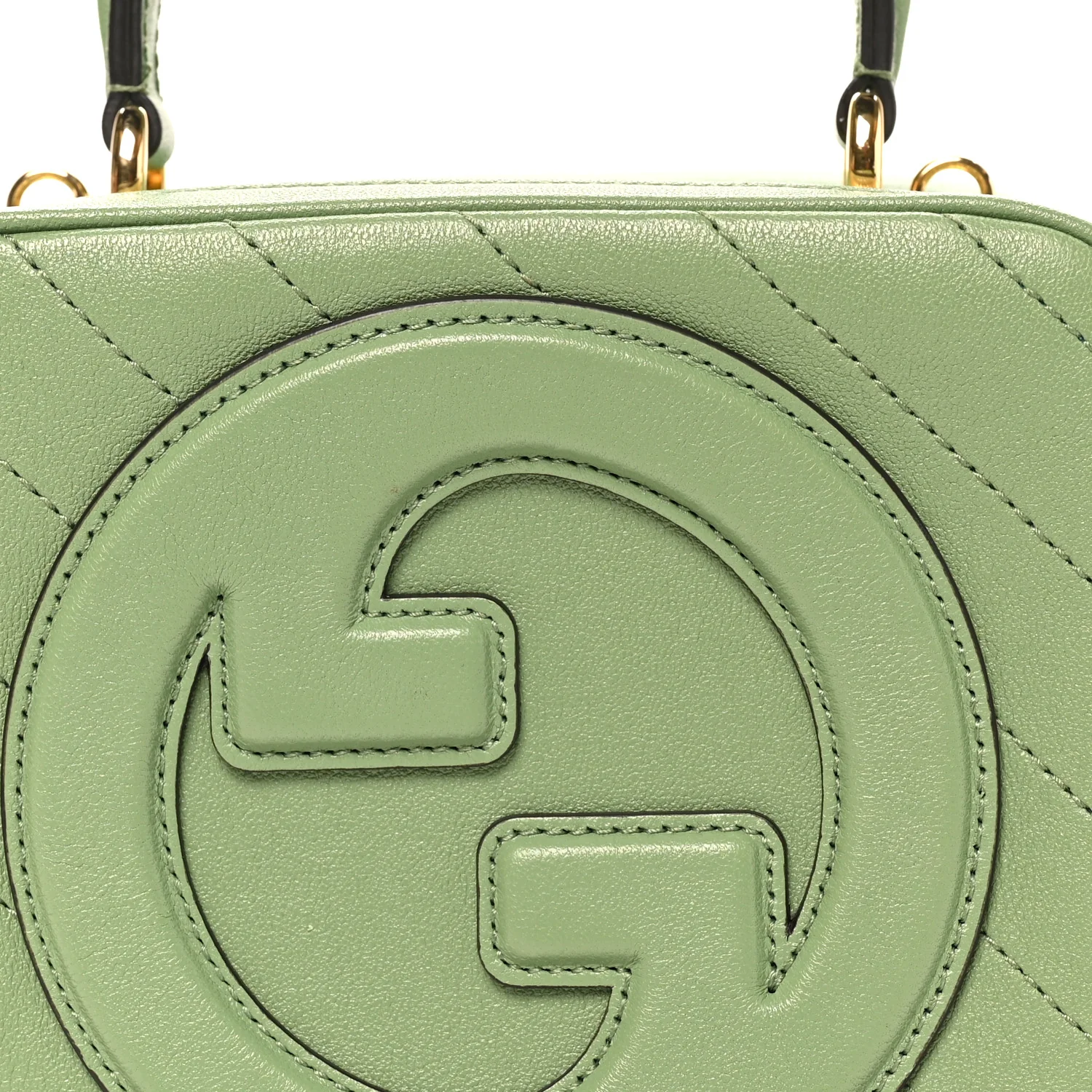 Sakai Be Green Calfskin Diagonal Stitched Small Blondie Shoulder Bag Light Green - Top Club