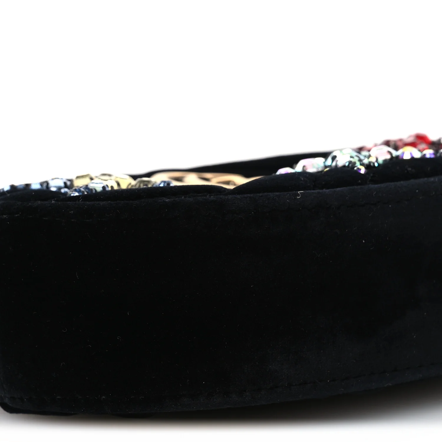 Velvet Matelasse Crystal Star GG Marmont Belt Bag 75 30 Black - Top Club
