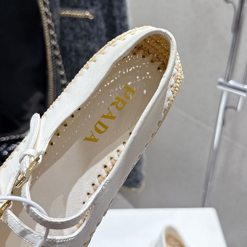 PRADA Nappa leather and raffia ballerinas - Top Club