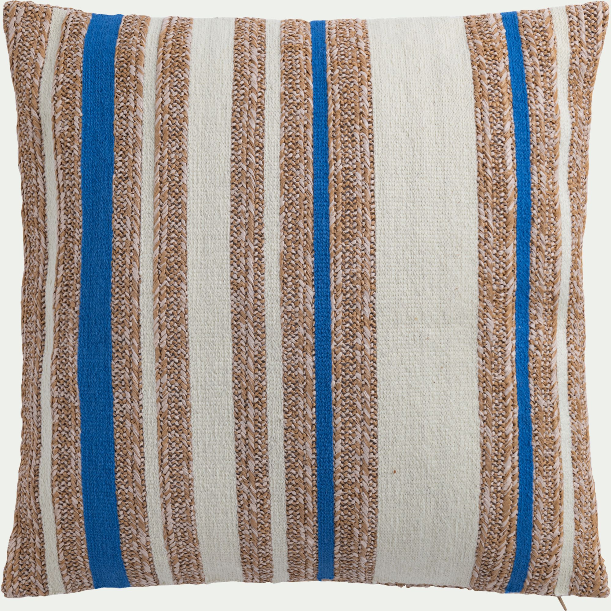 LEHRIA - Coussin de jardin à rayure 45x45cm - naturel