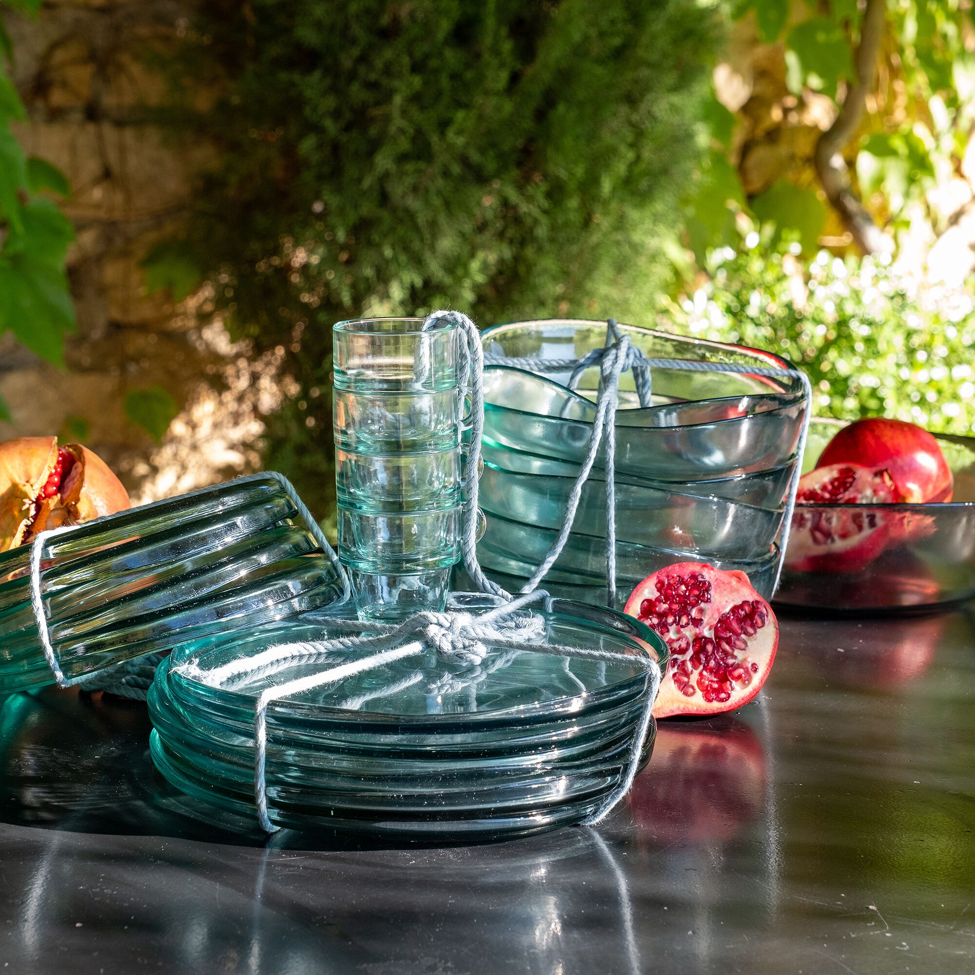 ECUME - Service de vaisselle en verre - transparent