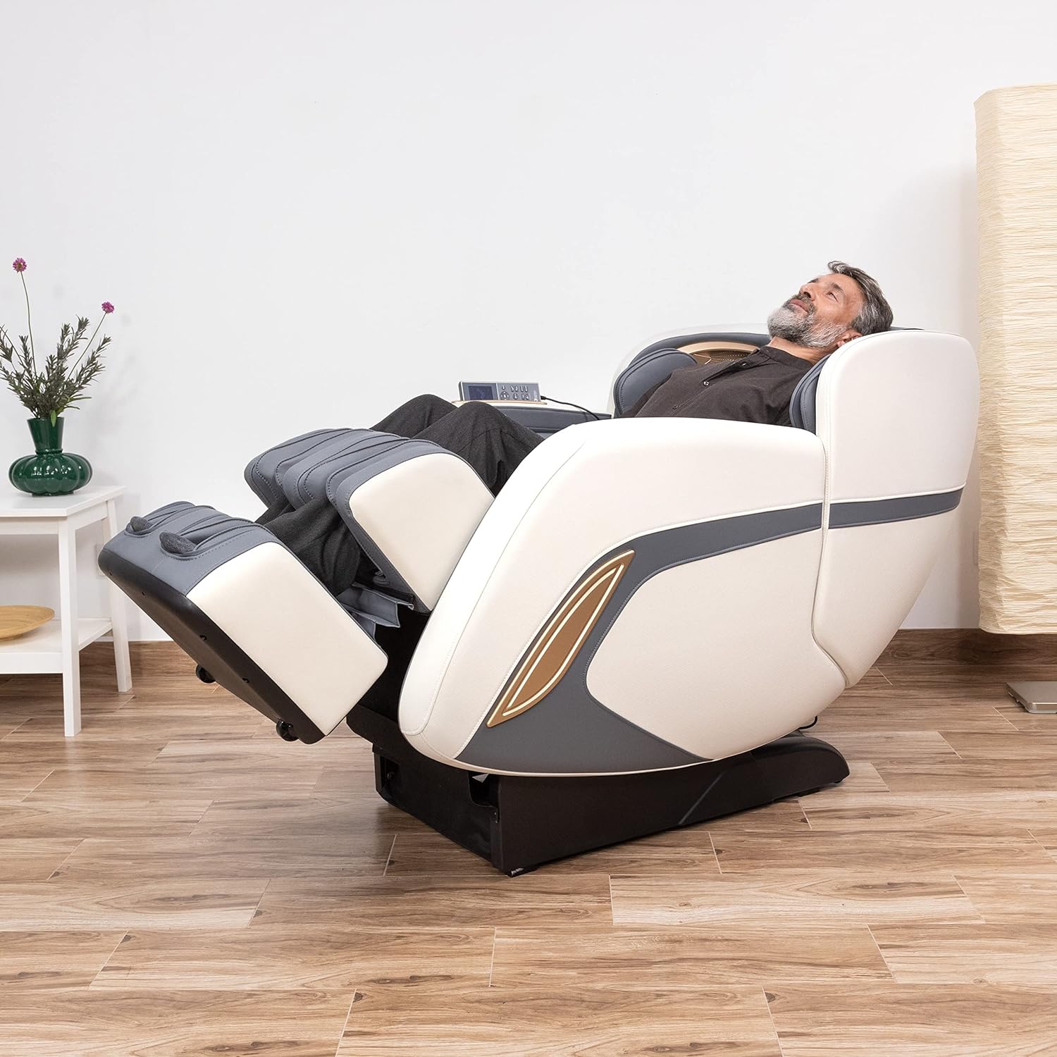 GLOBAL RELAX | KENSHO Plus | Gray Blue Massage Chair | 7 Programs | Air Pressotherapy, Foot Reflexotherapy, Back Thermotherapy, Gravity and Zero Space| 3D Surround Sound | Bluetooth