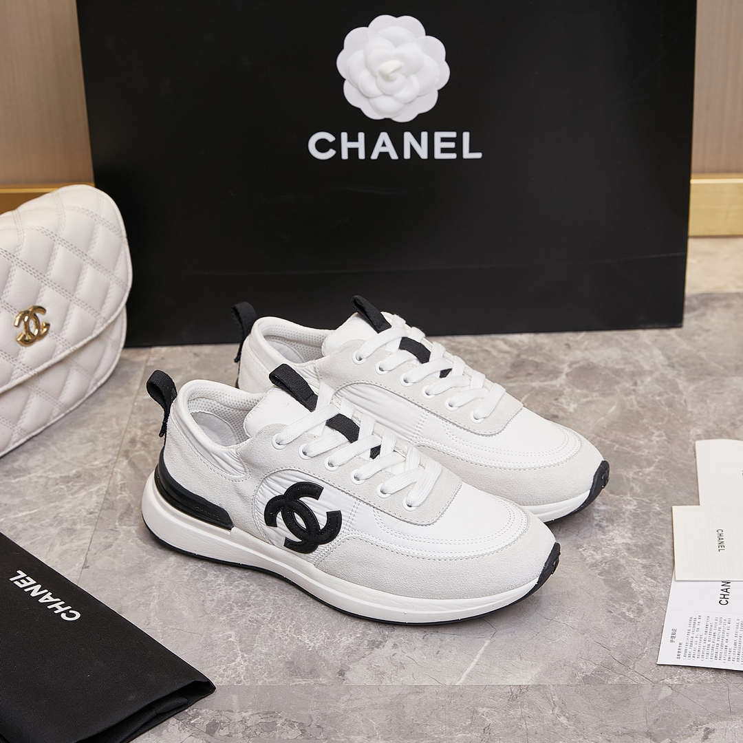 Chanel G46076 Women 24B Trainers Suede leather Black   White C91293 - Sneaker Replica Workshop