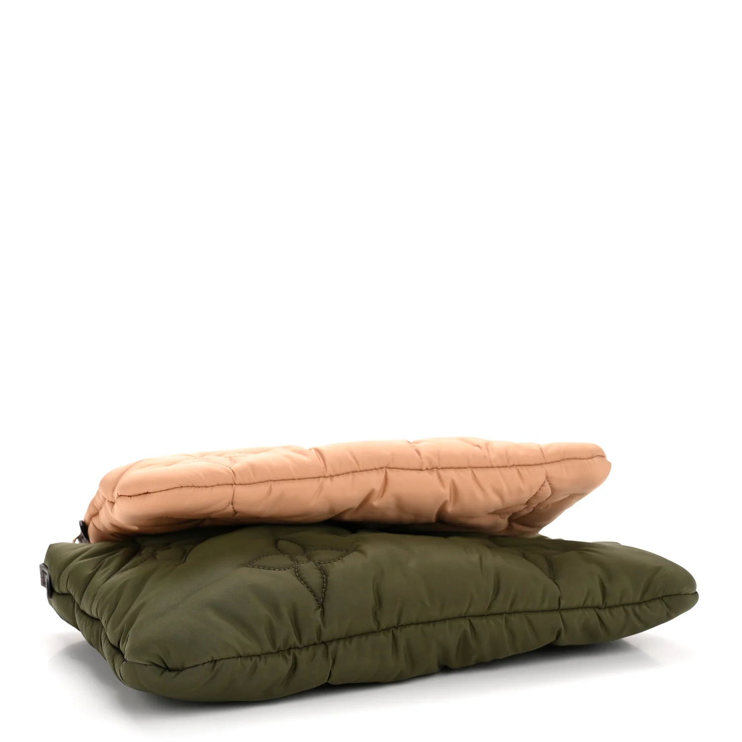 Econyl Monogram Pillow Maxi Multi Pochette Accessories Kaki Beige - Top Club