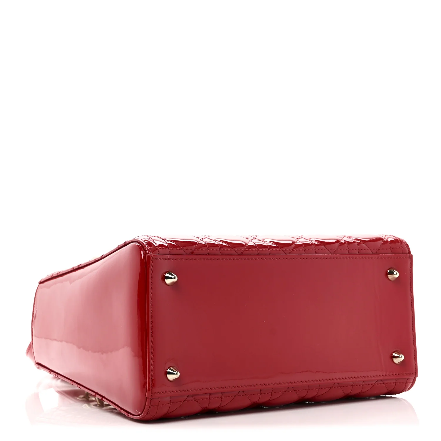 Patent Cannage Medium Lady Dior Red - Top Club