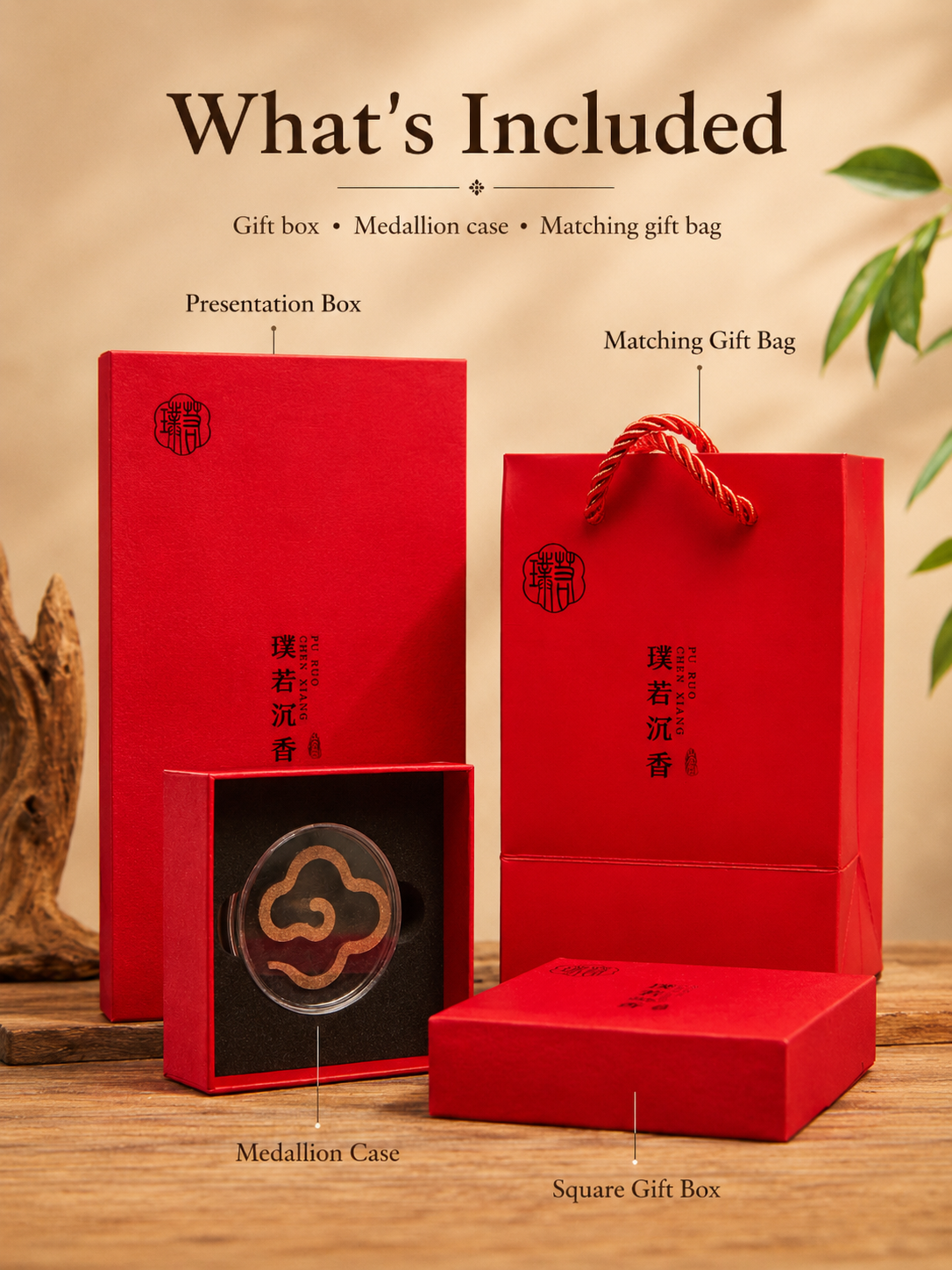 Premium Agarwood Incense Medallion Gift Set