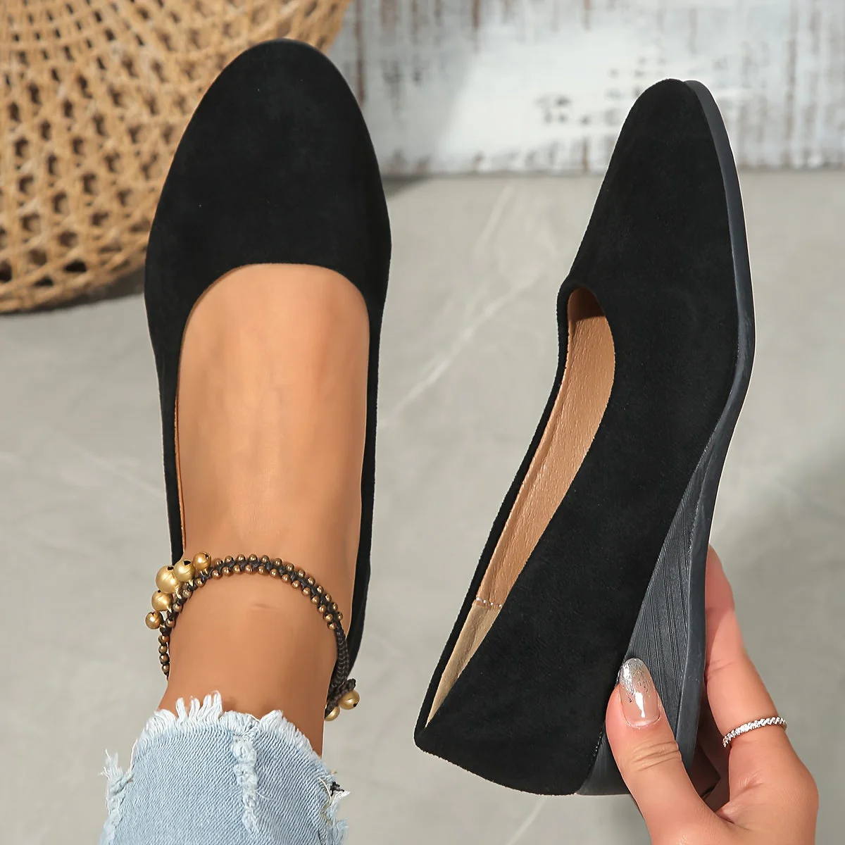 Éliane | Ballerines confortables à talon compensé