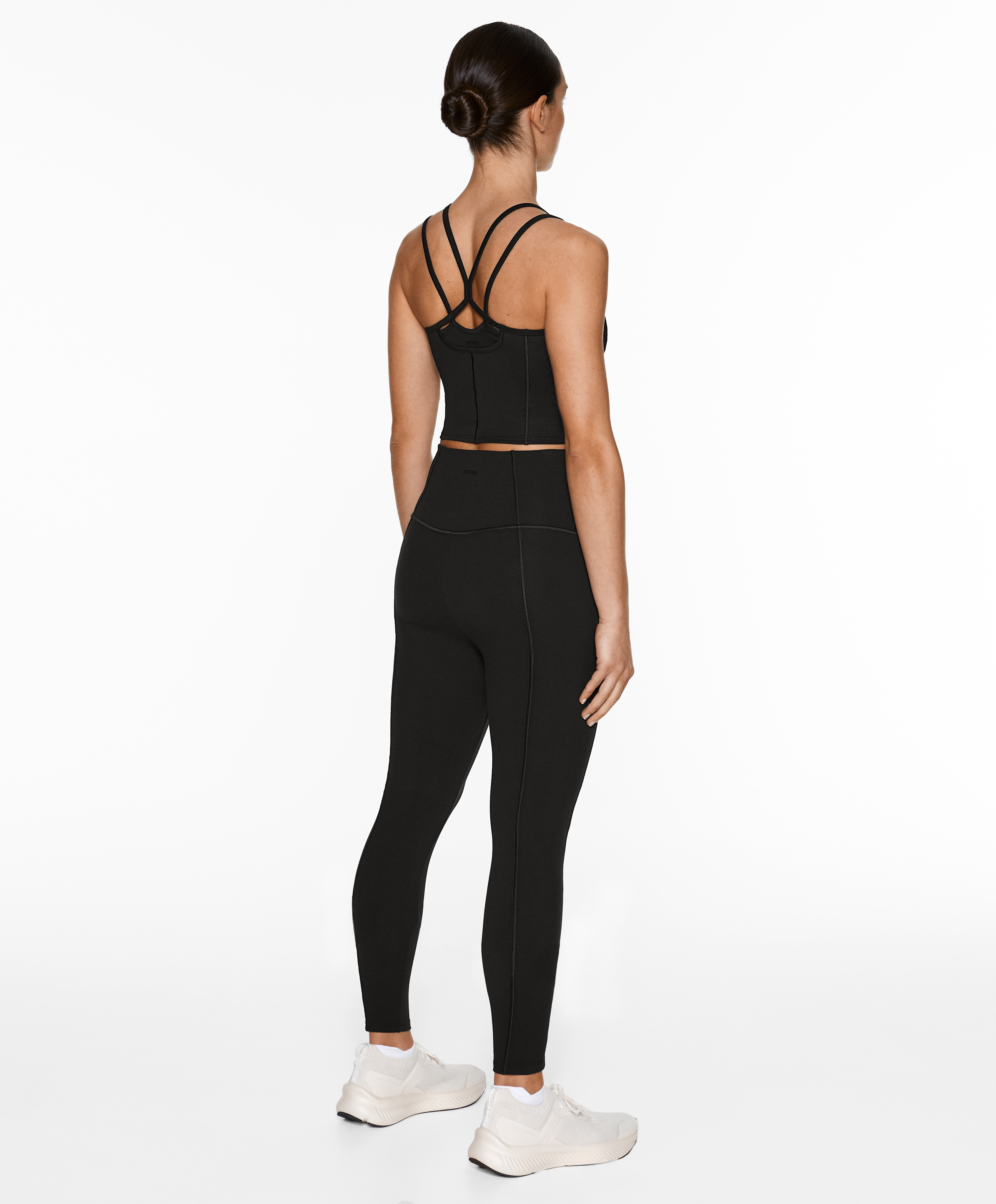 OYSHO Comfortlux super-high-rise 65cm ankle-length leggings with overlocking detail