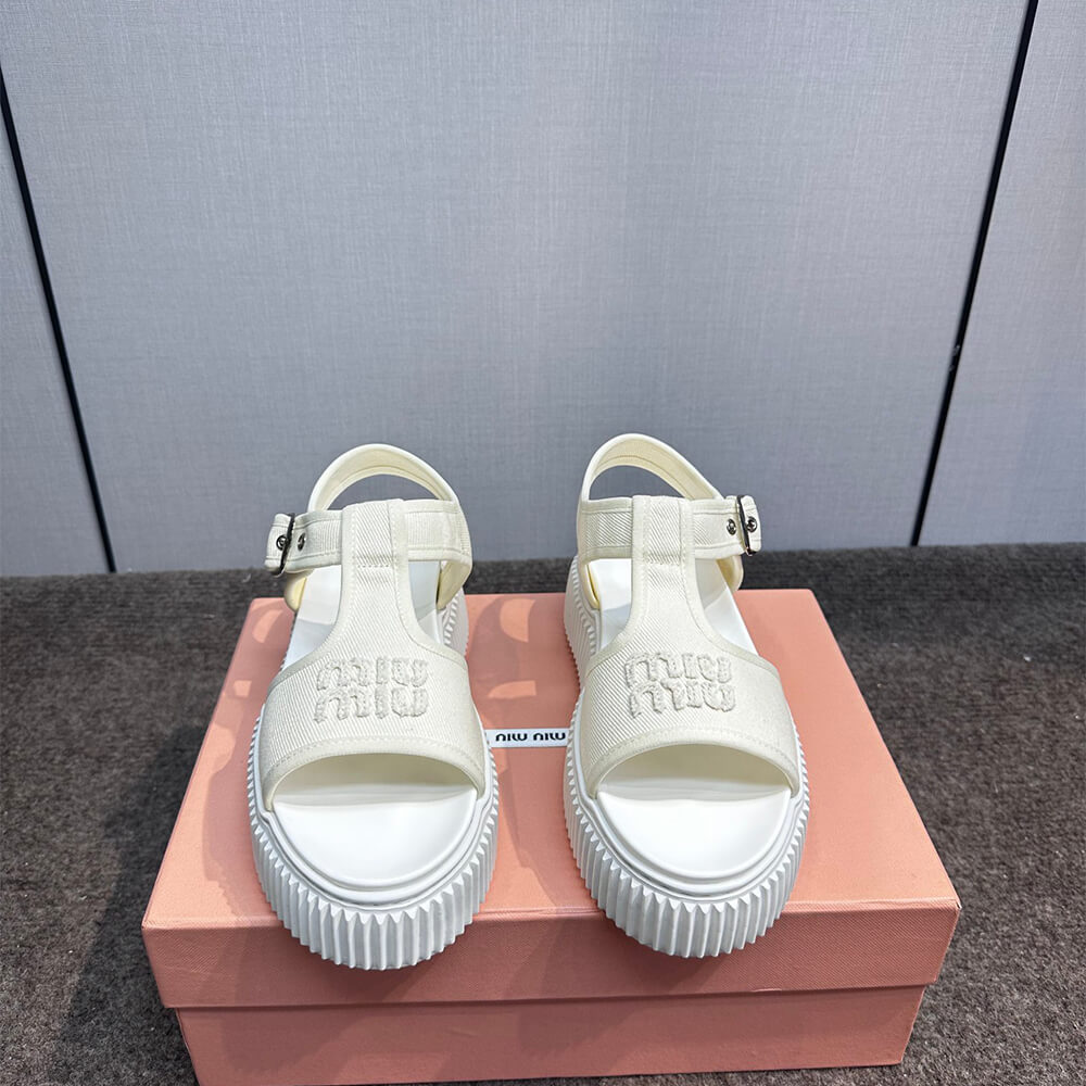 MiuMiu Denim flatform sandals - Top Club