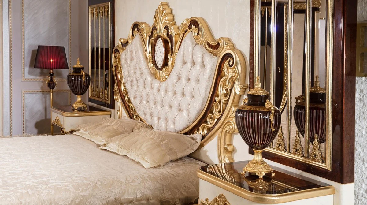 Luxury baroque mirror brown / gold H. 130 cm - Baroque furniture