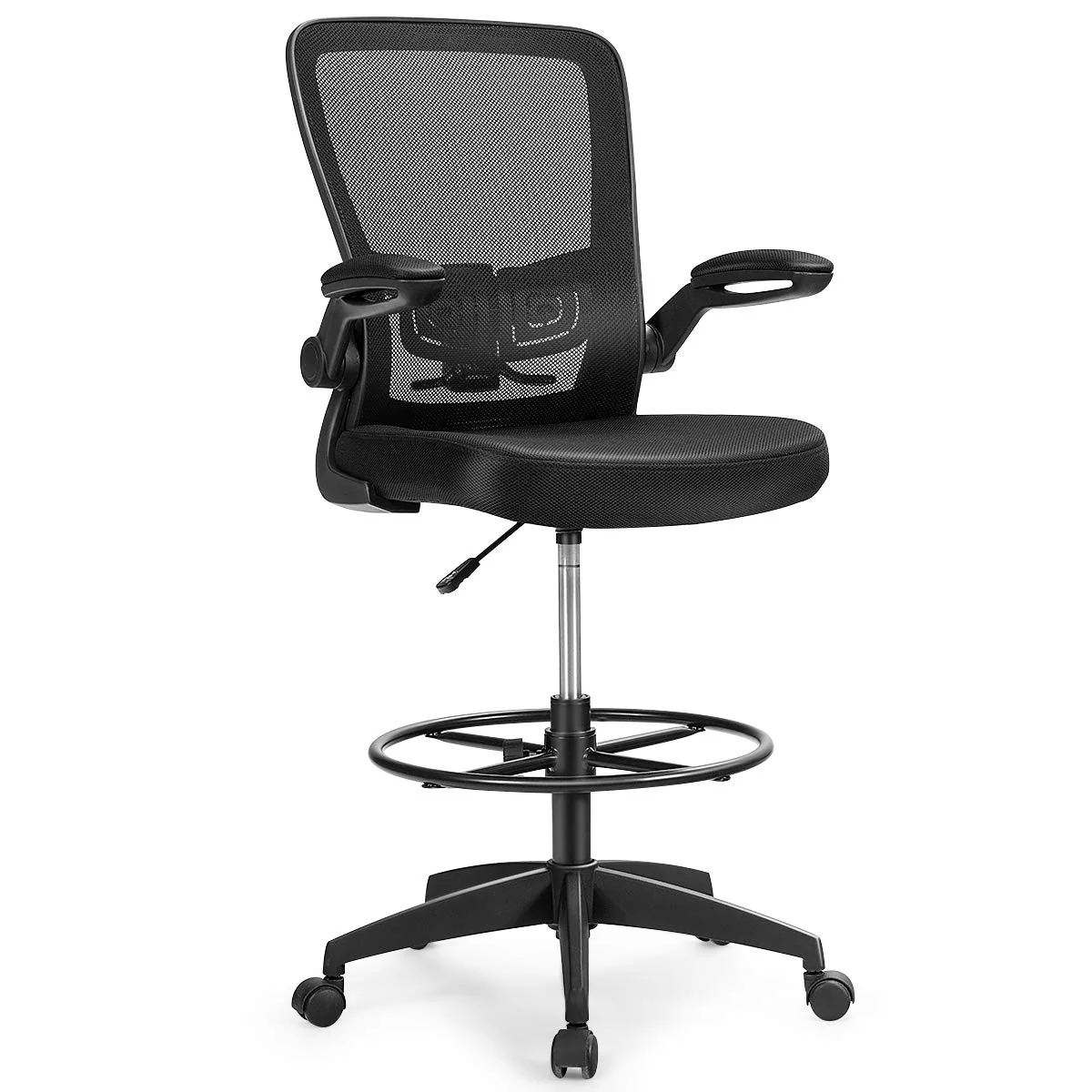 BEFOUNDLOVELY Drafting Chair, Ergonomic Tall Office Chair with Adjustable Lumbar Support & Footrest Ring