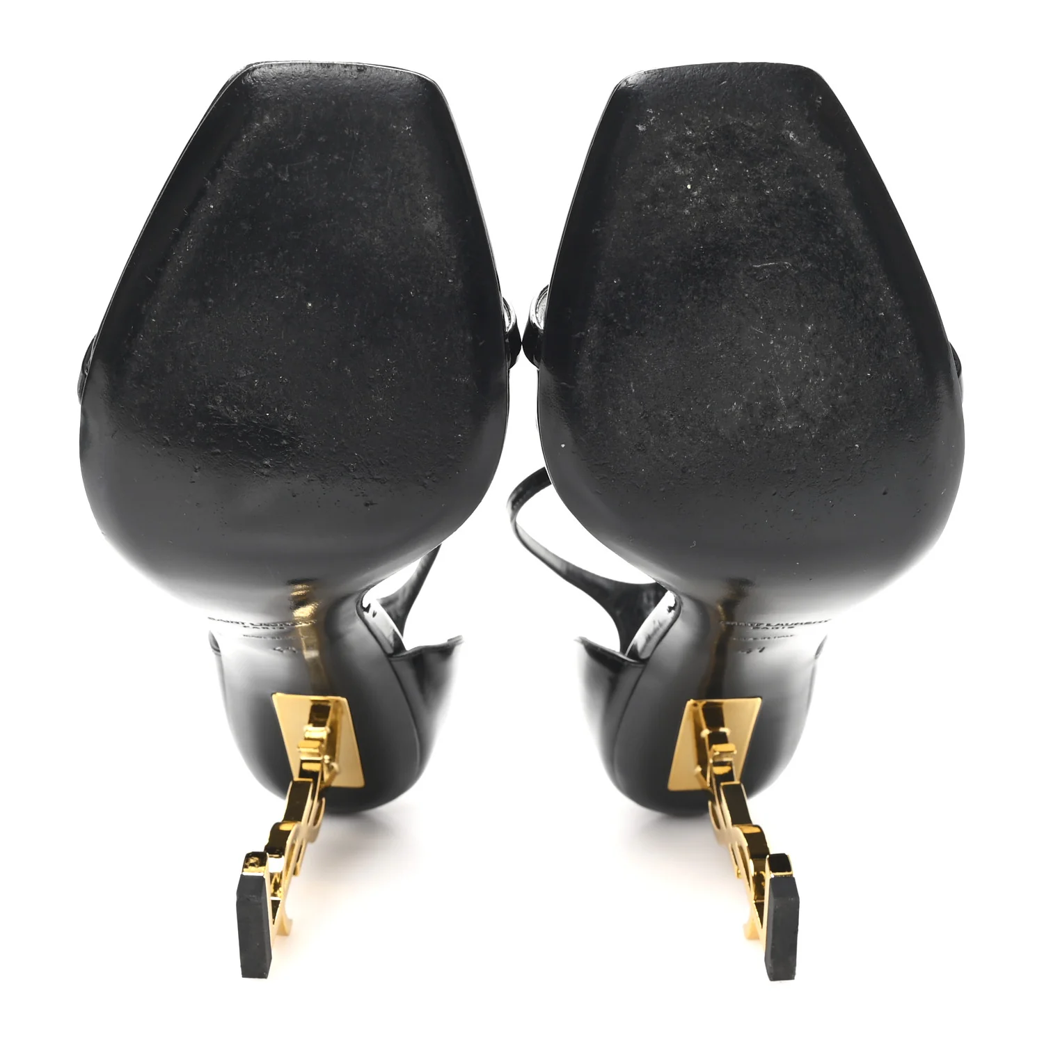 Patent Calfskin Opyum 110 Sandals 41 Black Gold - Top Club