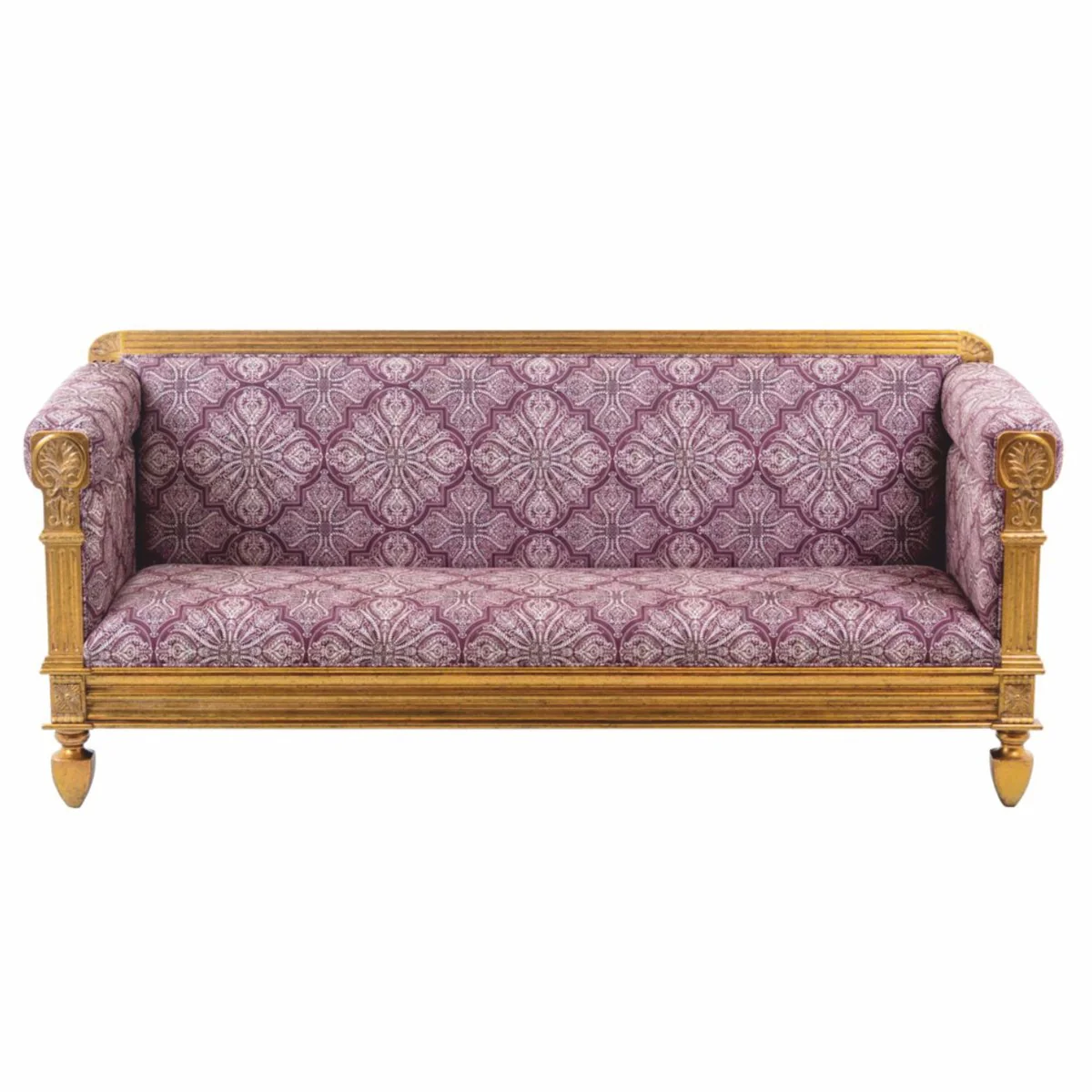 Luxury Baroque Sofa Purple / Antique Gold 231 cm - Baroque Living Room Furniture