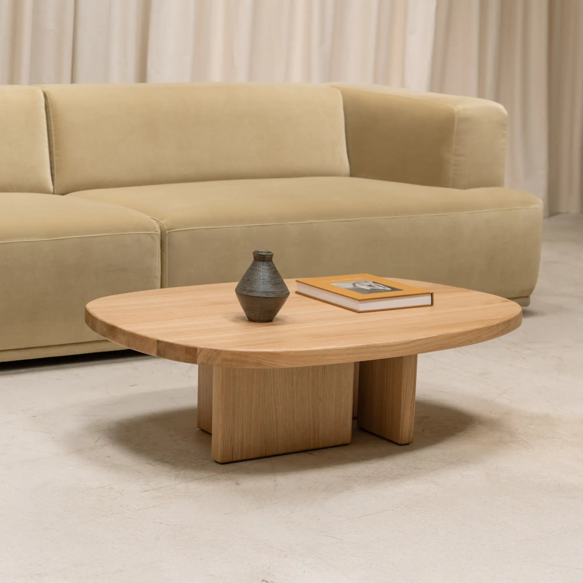 Salontafel Federico Pebbles 100,5x70x3 cm eiken 0008