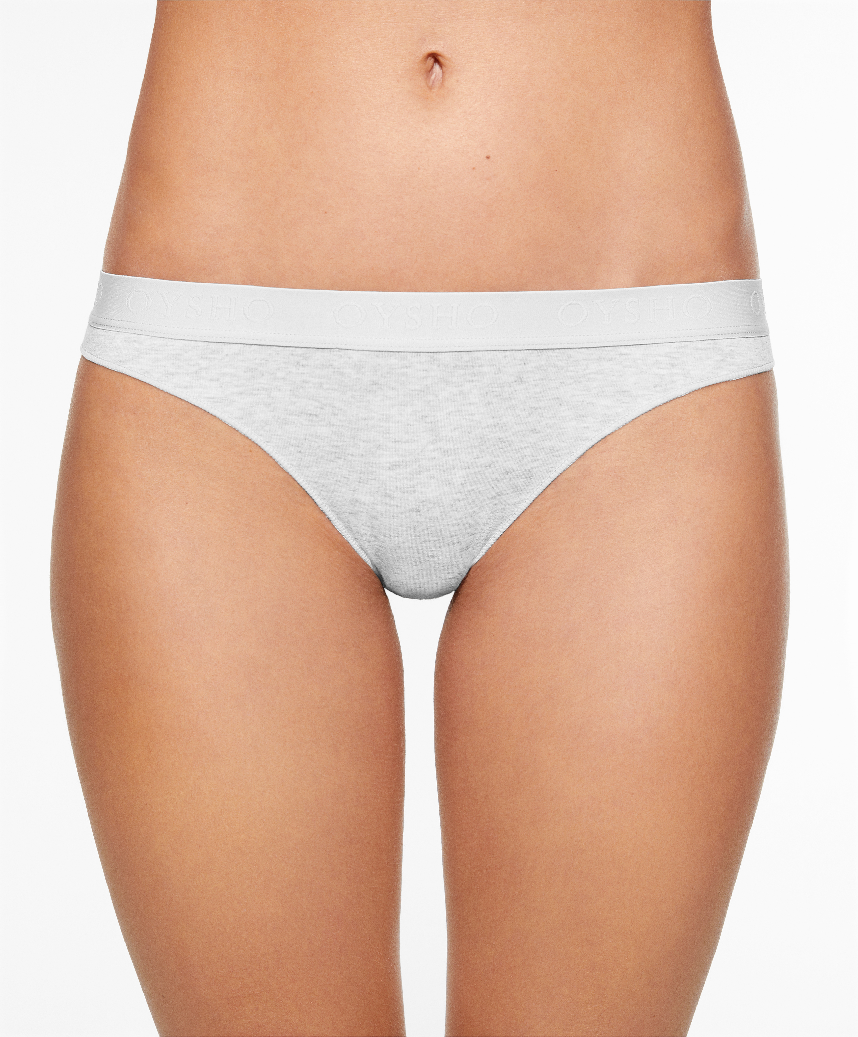 OYSHO 3 comfort cotton blend classic briefs with logo