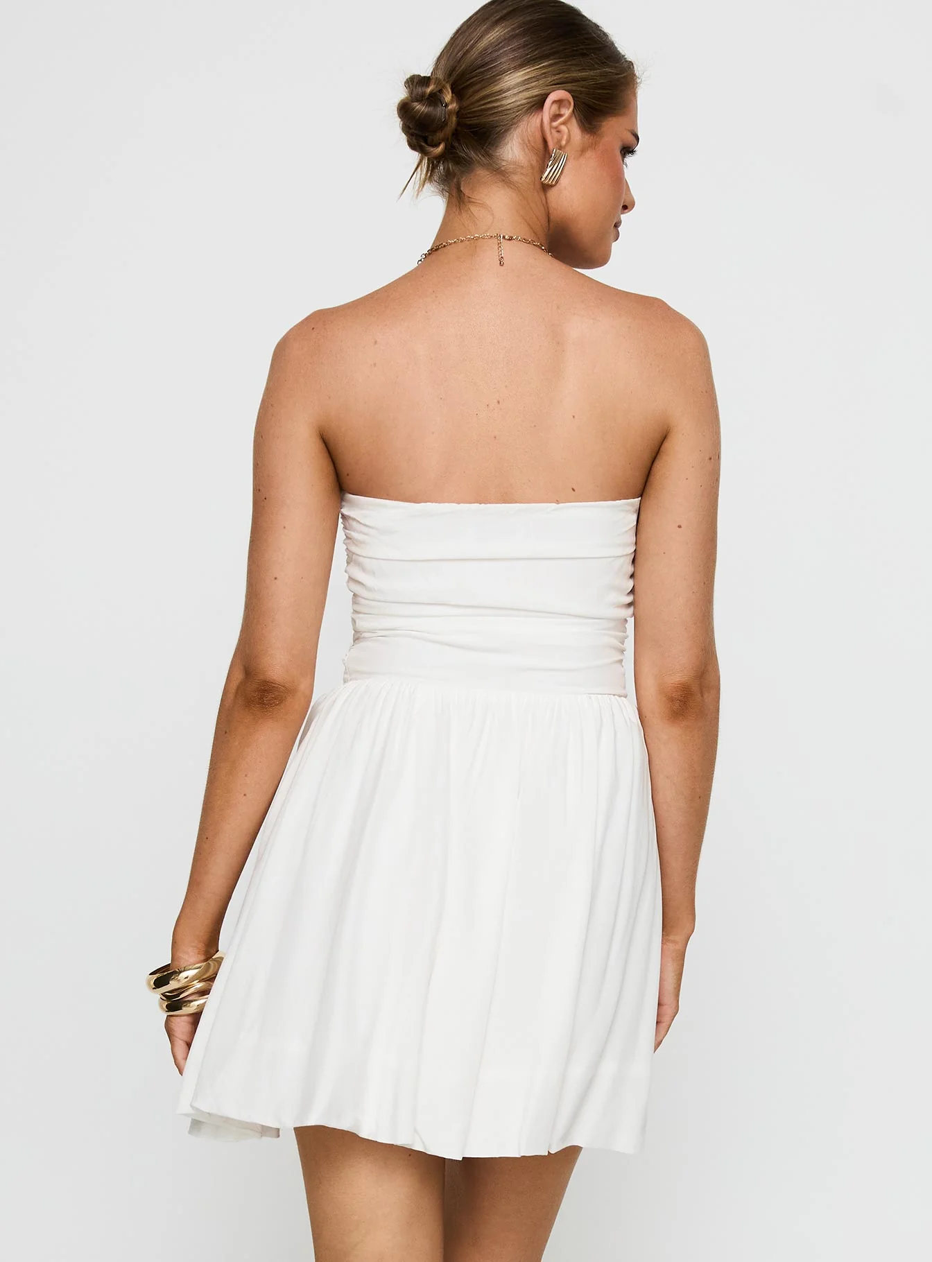 Rashida Strapless Mini Dress White