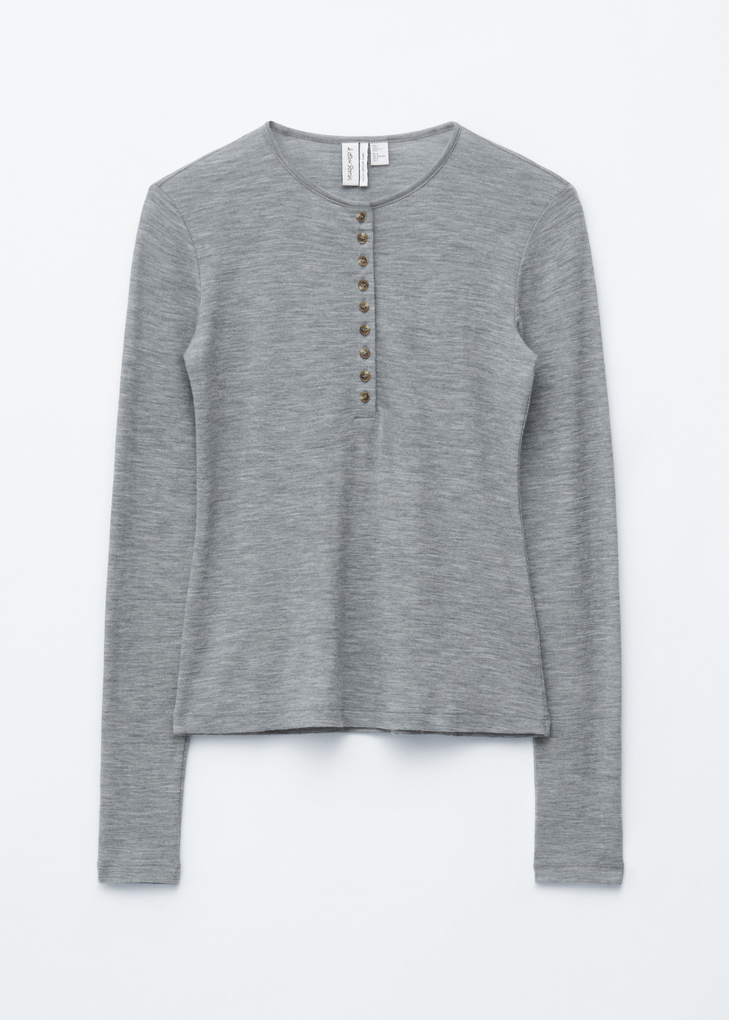 & Other Stories HALF-PLACKET WOOL TOP