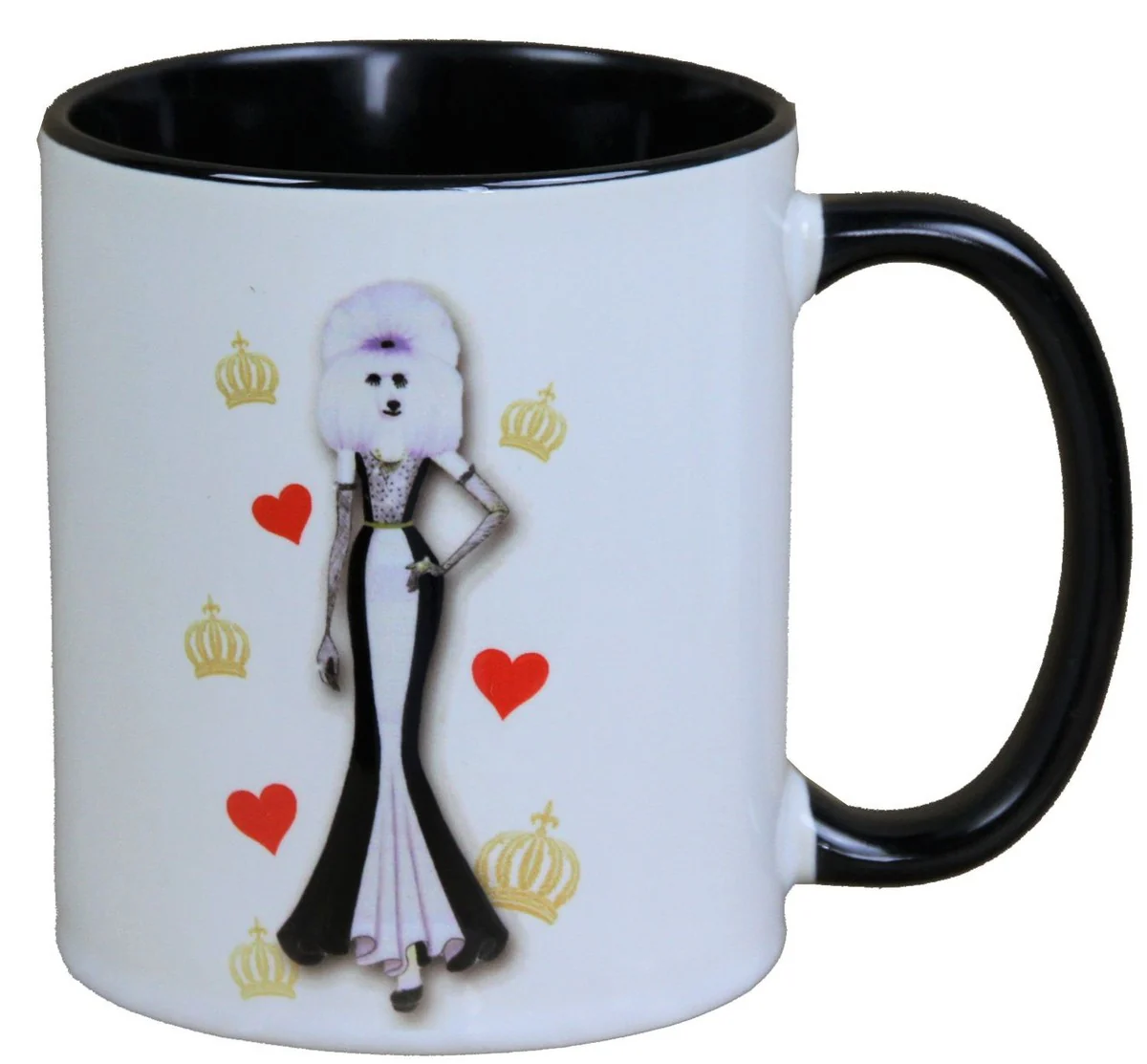 Harald Glööckler Pompöös cup dog with white and black evening dress - designed by Harald Glööckler