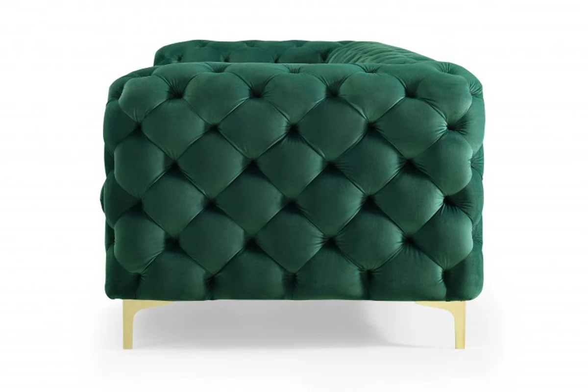 Chesterfield sofa in green / gold 240 x 97 x H. 73cm - Designer Chesterfield sofa