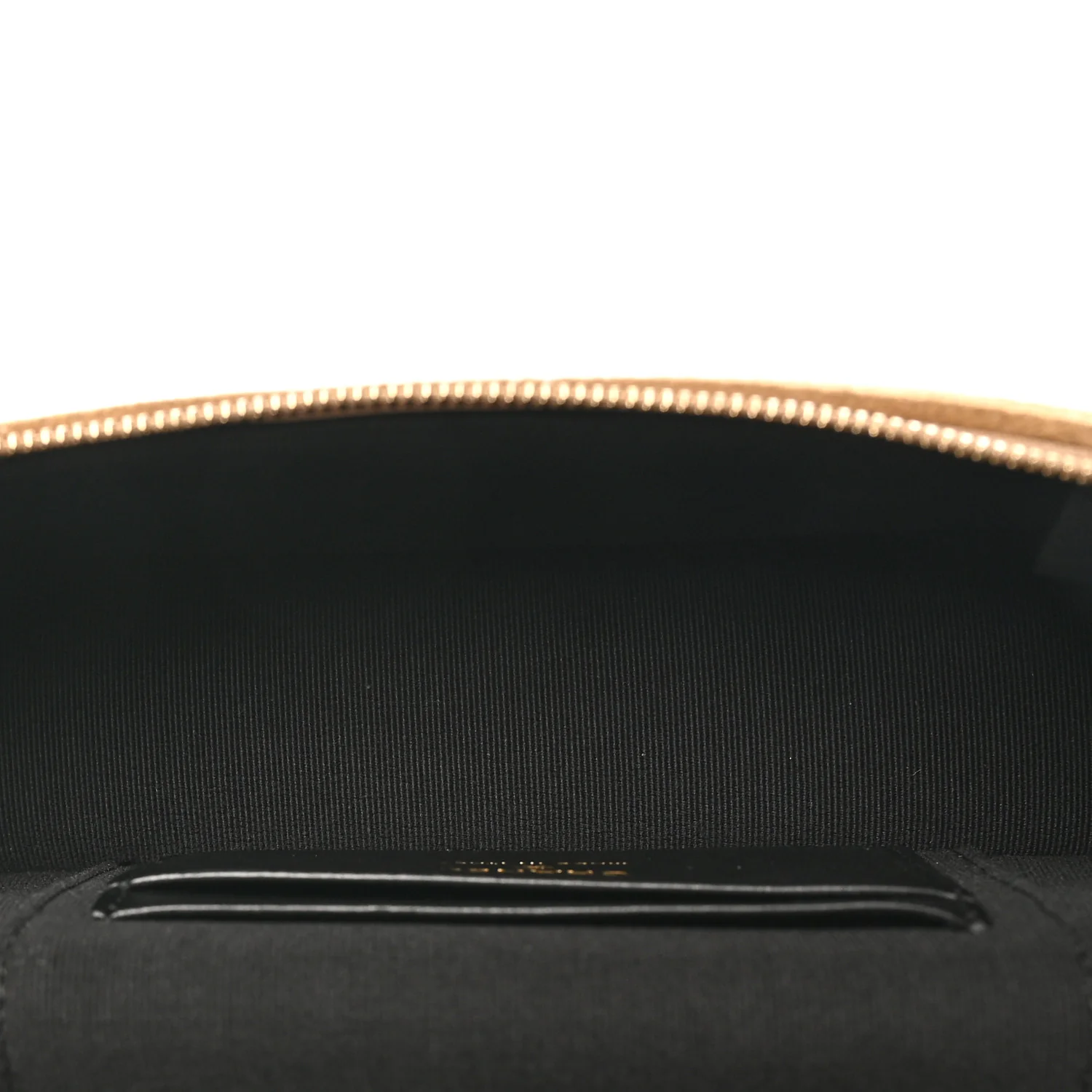 Suede Calfskin Shiny Lambskin Quilted Top Handle Slim Vanity Case With Chain Beige Black - Top Club