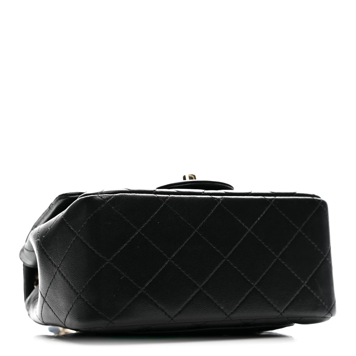 Lambskin Quilted Mini Square Flap Black - Top Club