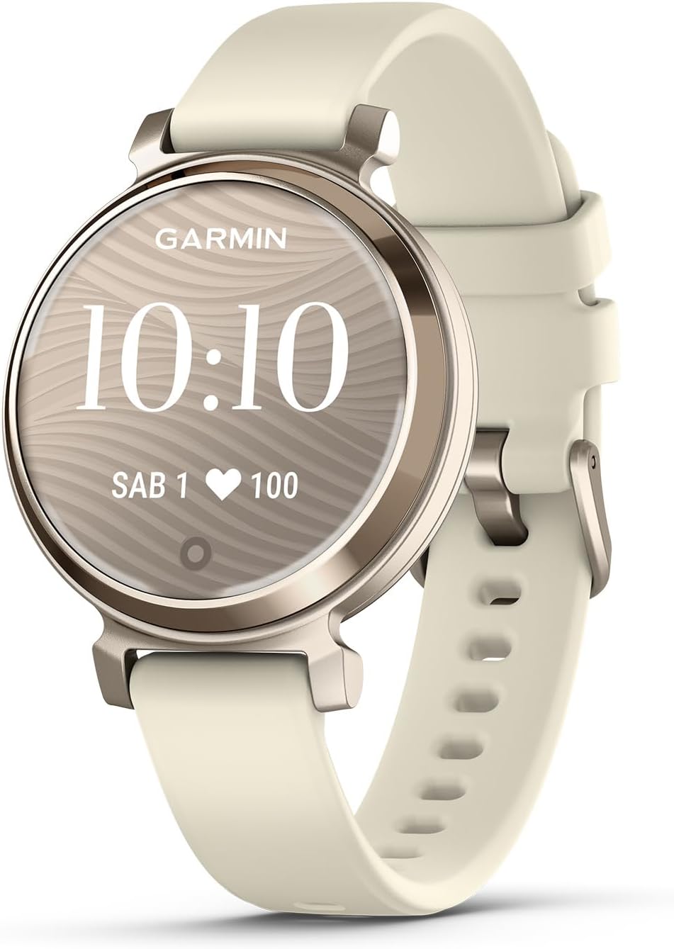 Lily 2, Smartwatch Elegante e Compatto, 35 mm, Cassa in Metallo, Lente Decorata, Touchscreen, GPS Connesso, Activity Tracker, Cardio, PulseOx, App Fitness e Sport, Cream Gold & Coconut