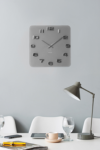 Wall clock Vintage grey glass