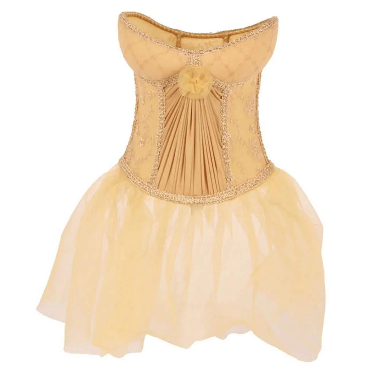 Baroque lampshade in women's dress shape gold H. 19 cm