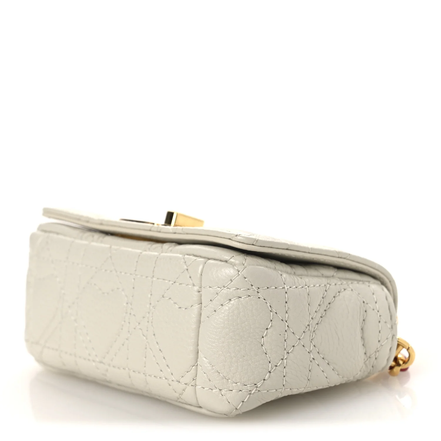 Calfskin Heart Cannage Dioramour Micro Bag Latte - Top Club