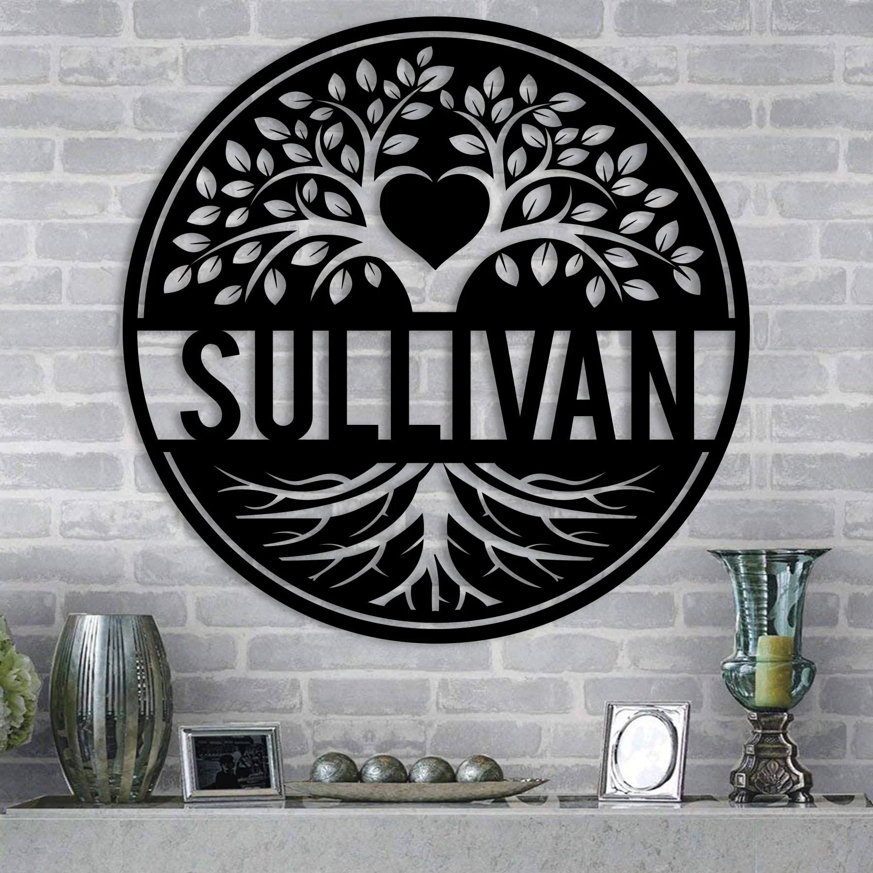 Custom Family Tree With Heart Metal Wall Decor - Alvarez Pro Painting LLC