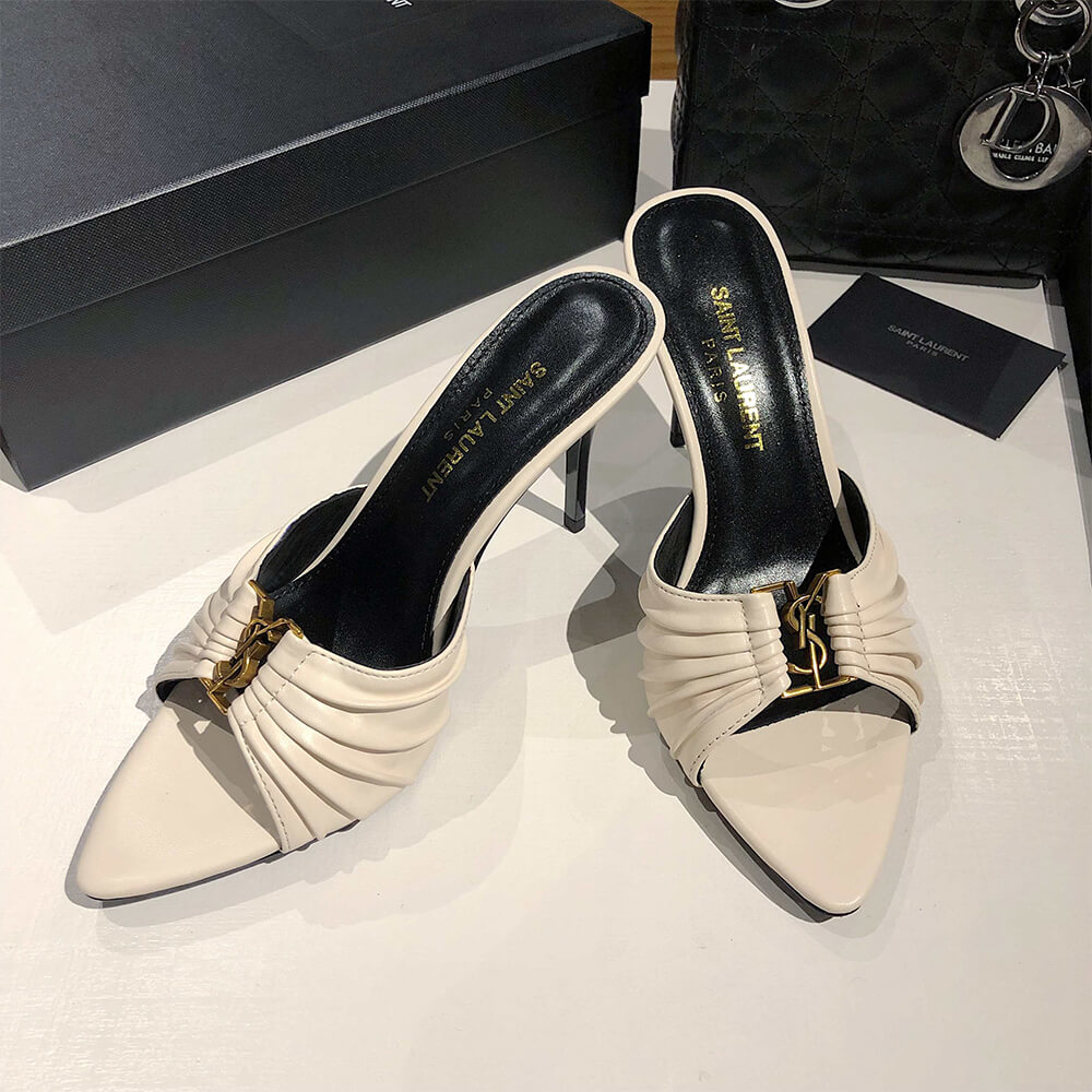 YSL  BABYLONE MULES IN SMOOTH LEATHER - Top Club