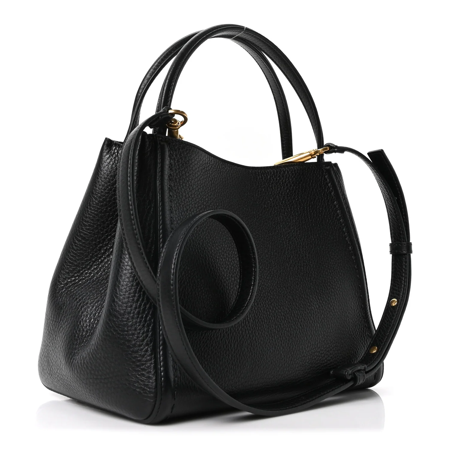 Soft Grainy Calfskin Alltime Medium Handbag Black - Top Club