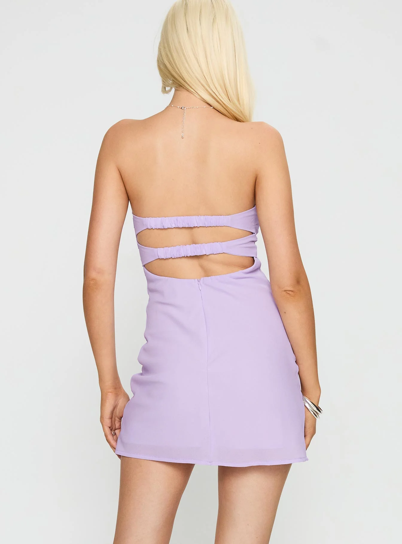 Ilana Strapless Mini Dress Lilac