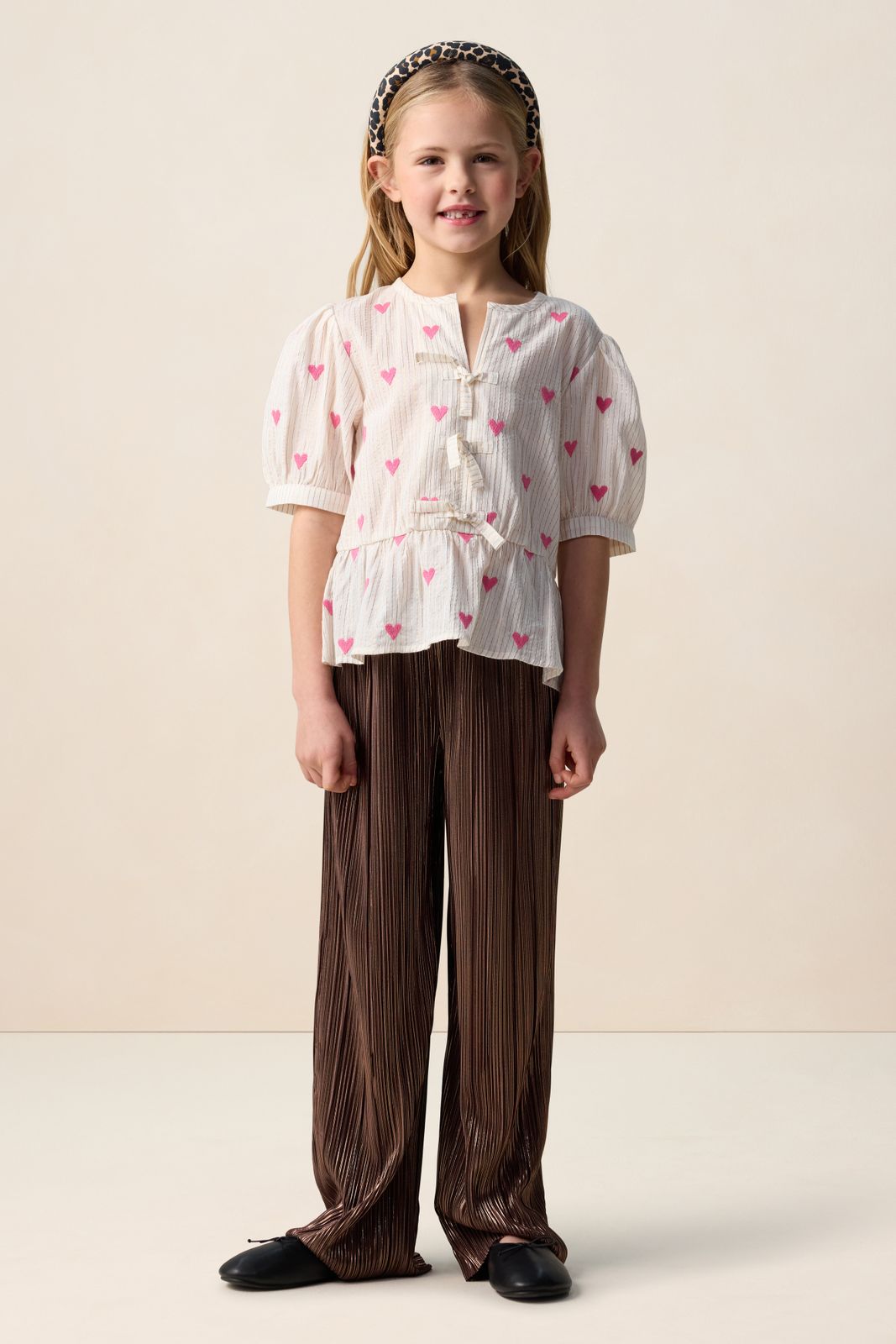 Witte blouse met hartjes