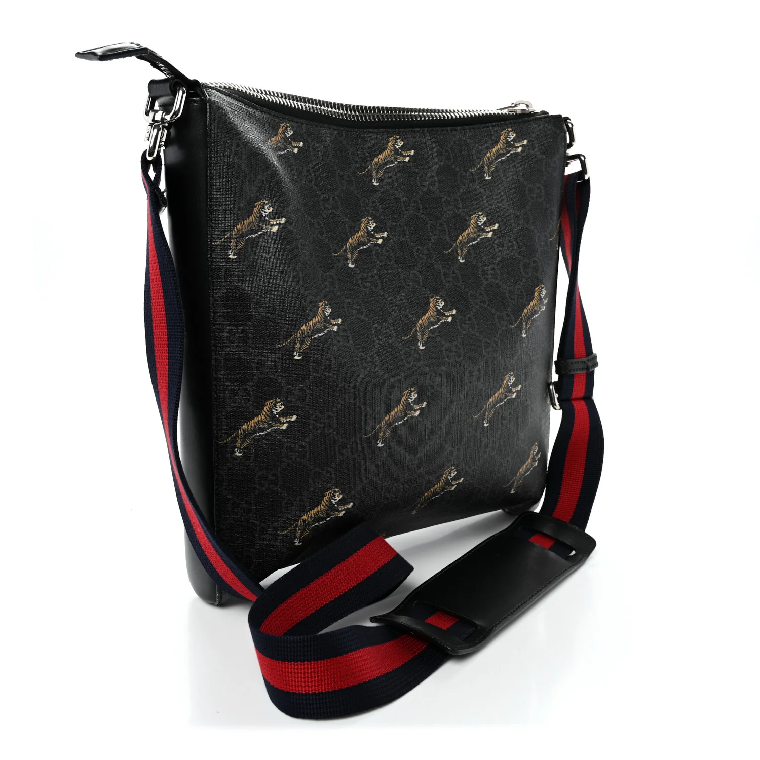 GG Supreme Monogram Tigers Web Messenger Bag Black Multicolor - Top Club