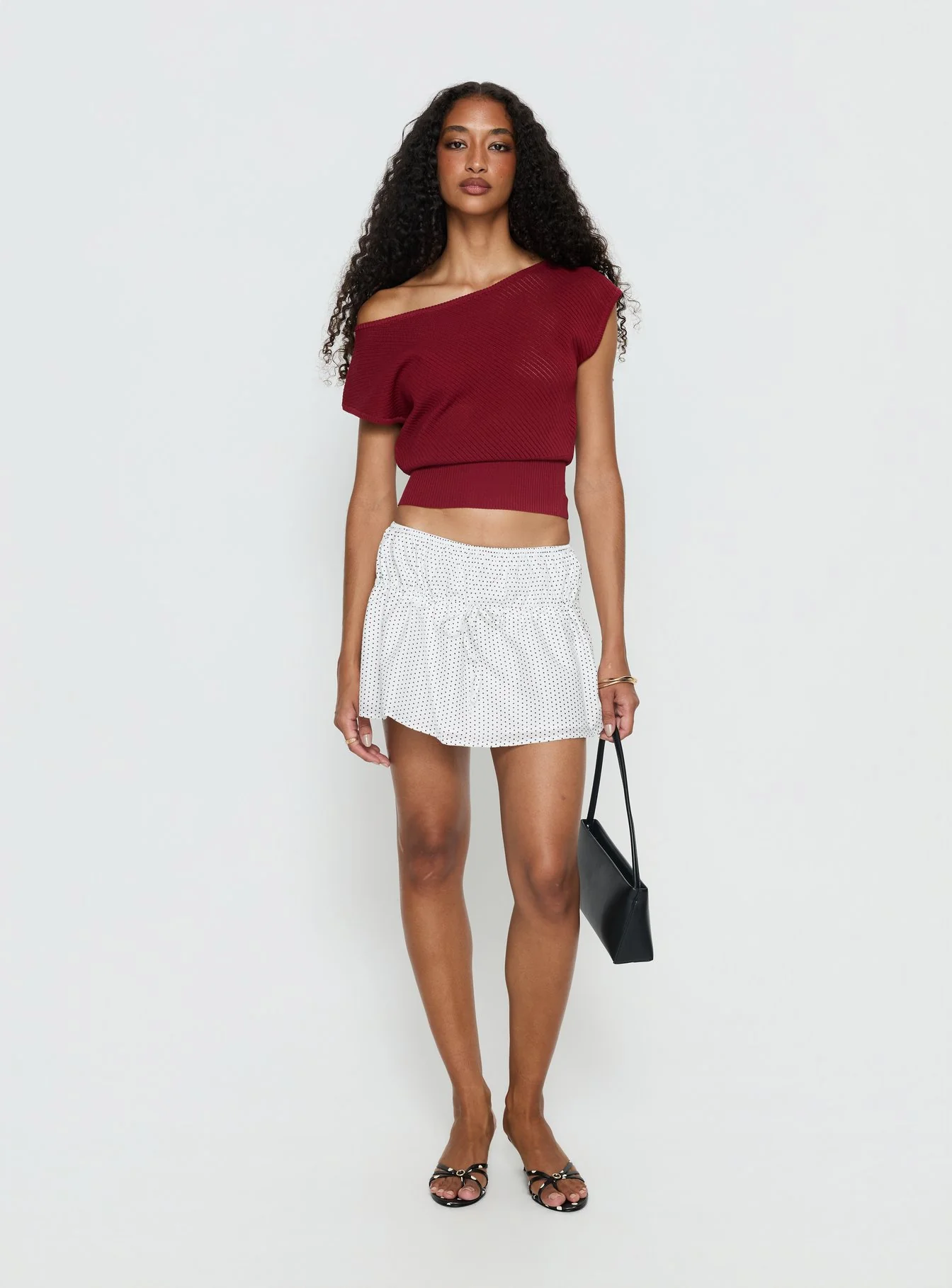 Cloud Tempo Boat Neck Cinched Knit Top Wine